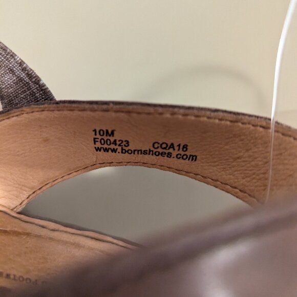 BORN Britton Leather Strappy Sandals 10 Brown Tan Cushioned Comfortable Flats - Picture 8 of 8